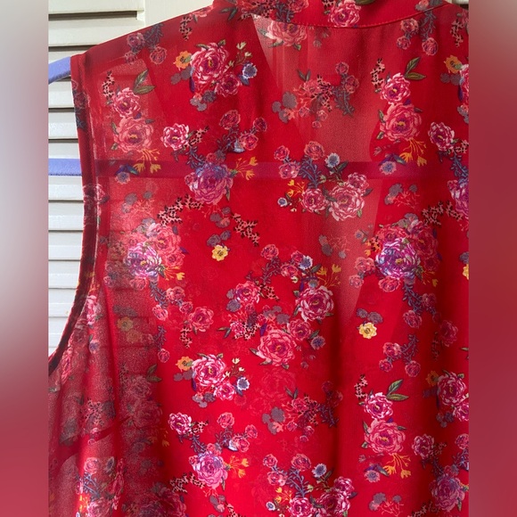 CAbi #5219 Crush Floral Sheer MEDIUM Blouse - Picture 7 of 9